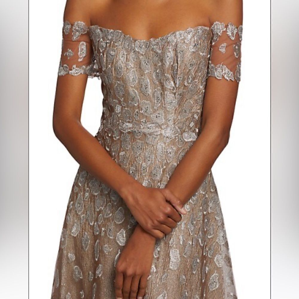 RENE RUIZ OFF SHOULDER CHAMPAIGN GOWN - Picture 4 of 4